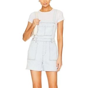 WeWoreWhat Denim Jean Slit Shortalls Jumpsuit Short Overalls